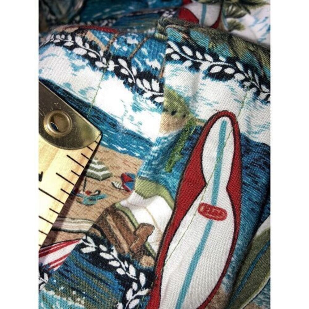 Aloha Hut Hawaii Men's Button Down Shirt All Over Surfboards Palm Trees Medium - Picture 5 of 7